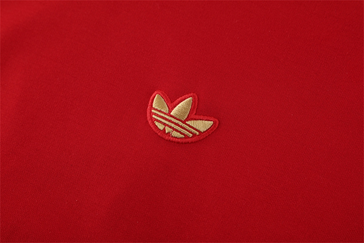 2025 Adidas Red Hoodie Jacket Kit Set Football Team Shirt Sports Fashion