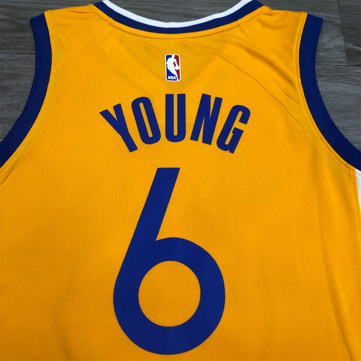 NBA Golden State Warriors v neck Yellow Jersey YOUNG#6 S-XXL