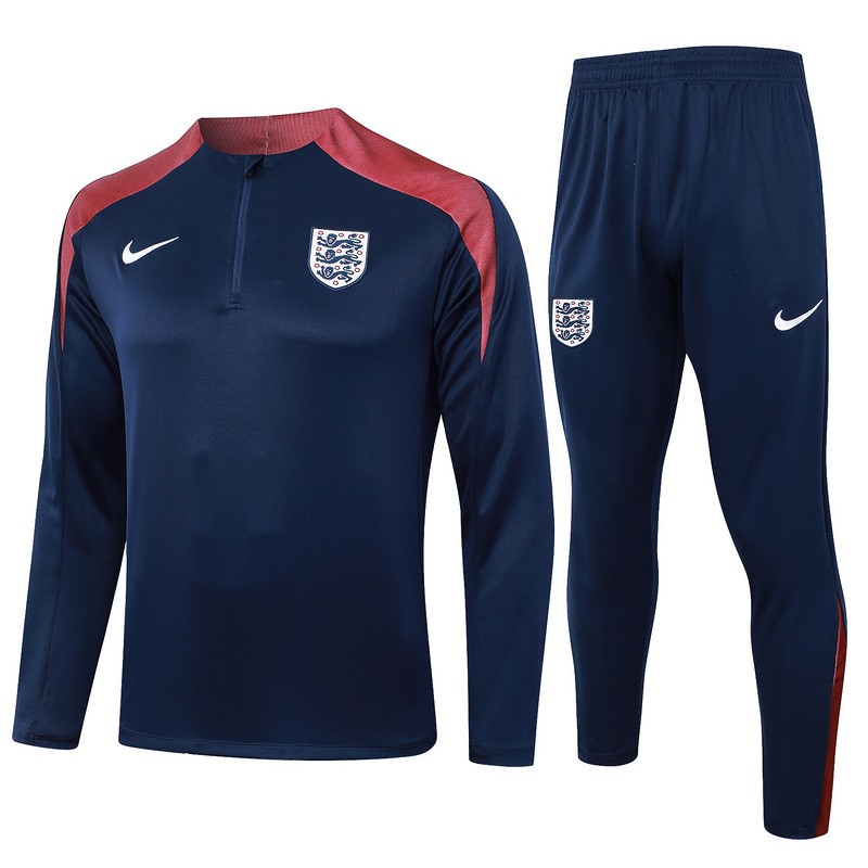 2024 England Royal Blue Long-sleeved half-pull training kit Football team kit