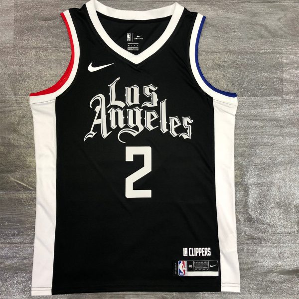NBA Los Angeles Clippers V neck Black Jersey LEONARD#2 S-XXL