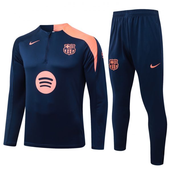 202526 Barcelona Royal blue Long-sleeved half-pull training kit Football team kit