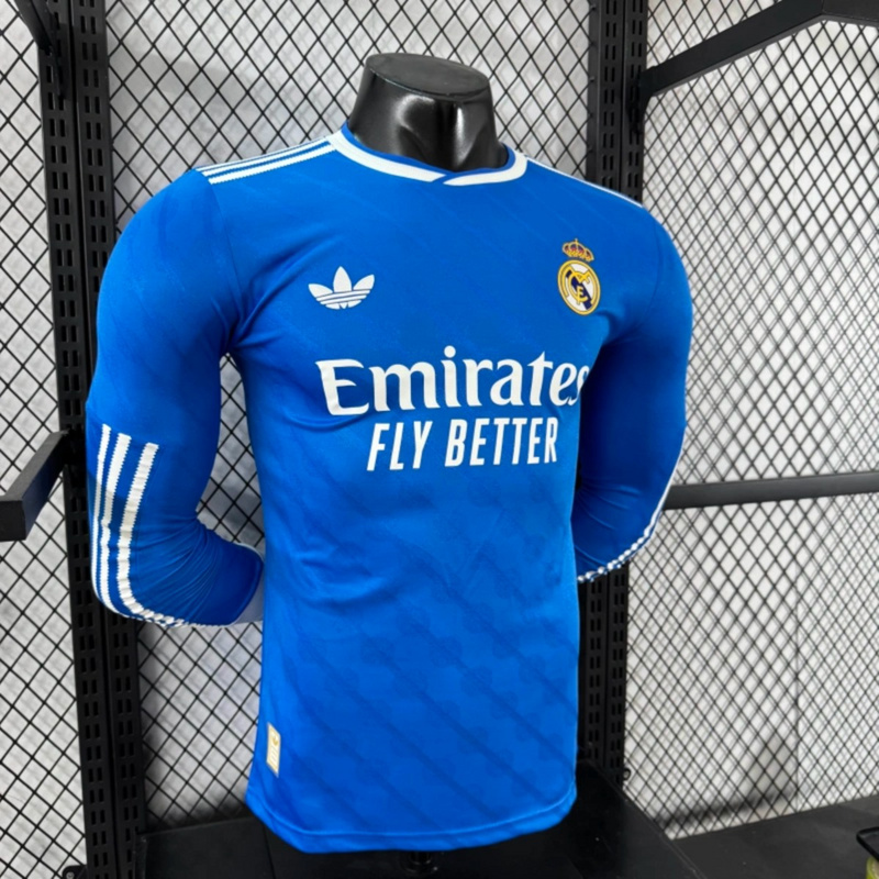 2025/26 Real Madrid Second Away Long Sleeve Jersey Player Version