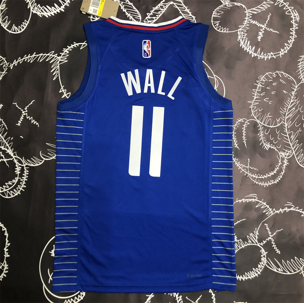 NBA Los Angeles Clippers V-Neck Blue 75th Anniversary Jersey WALL#11 S-XXL