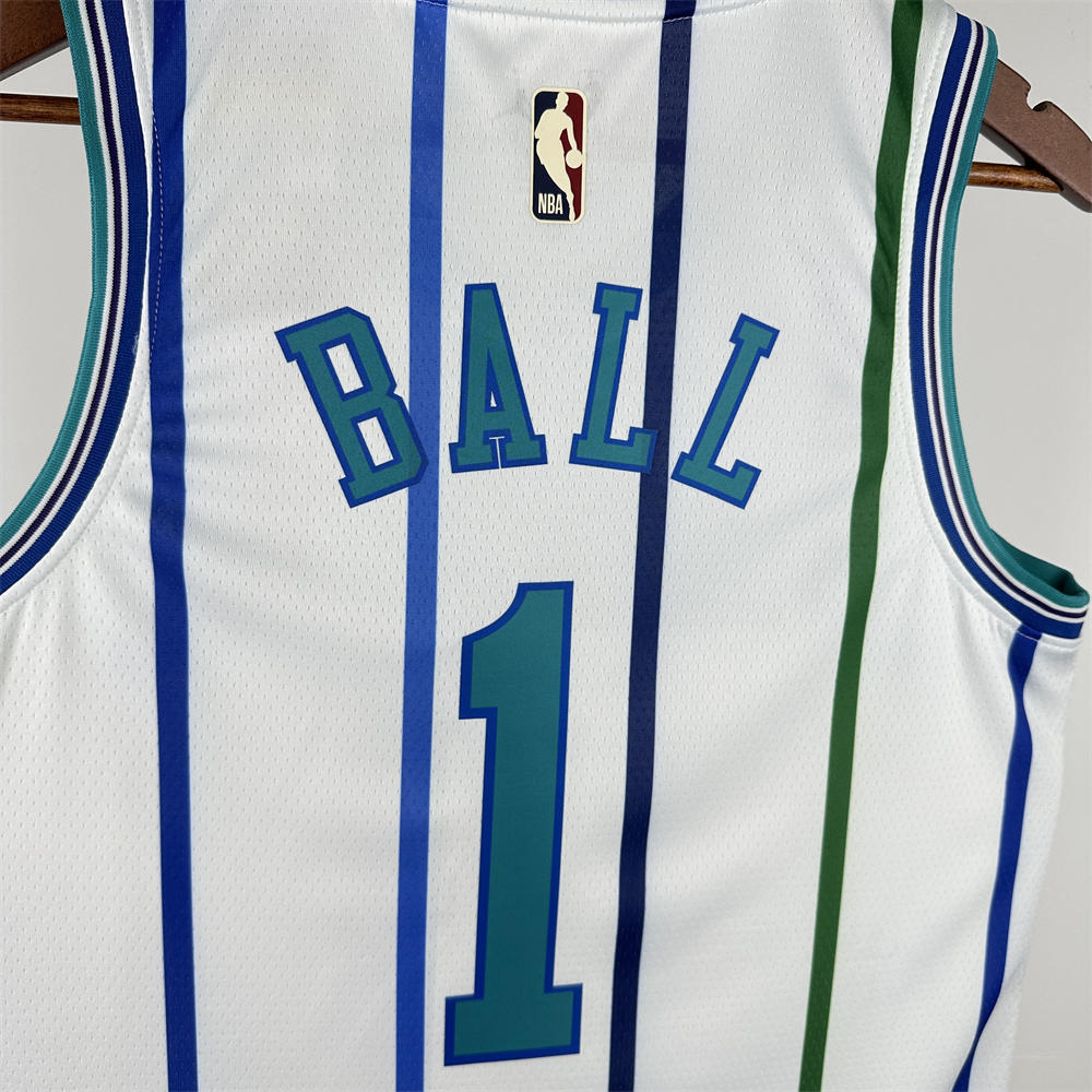NBA Charlotte Hornets BALL#1 2019 Jordan Brand White Statement Edition Swingman Jersey S-XXL