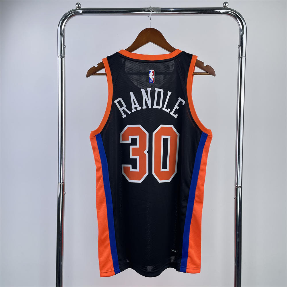 NBA New York Knicks V-Neck City Edition Black jersey RANDLE#30 S-XXL