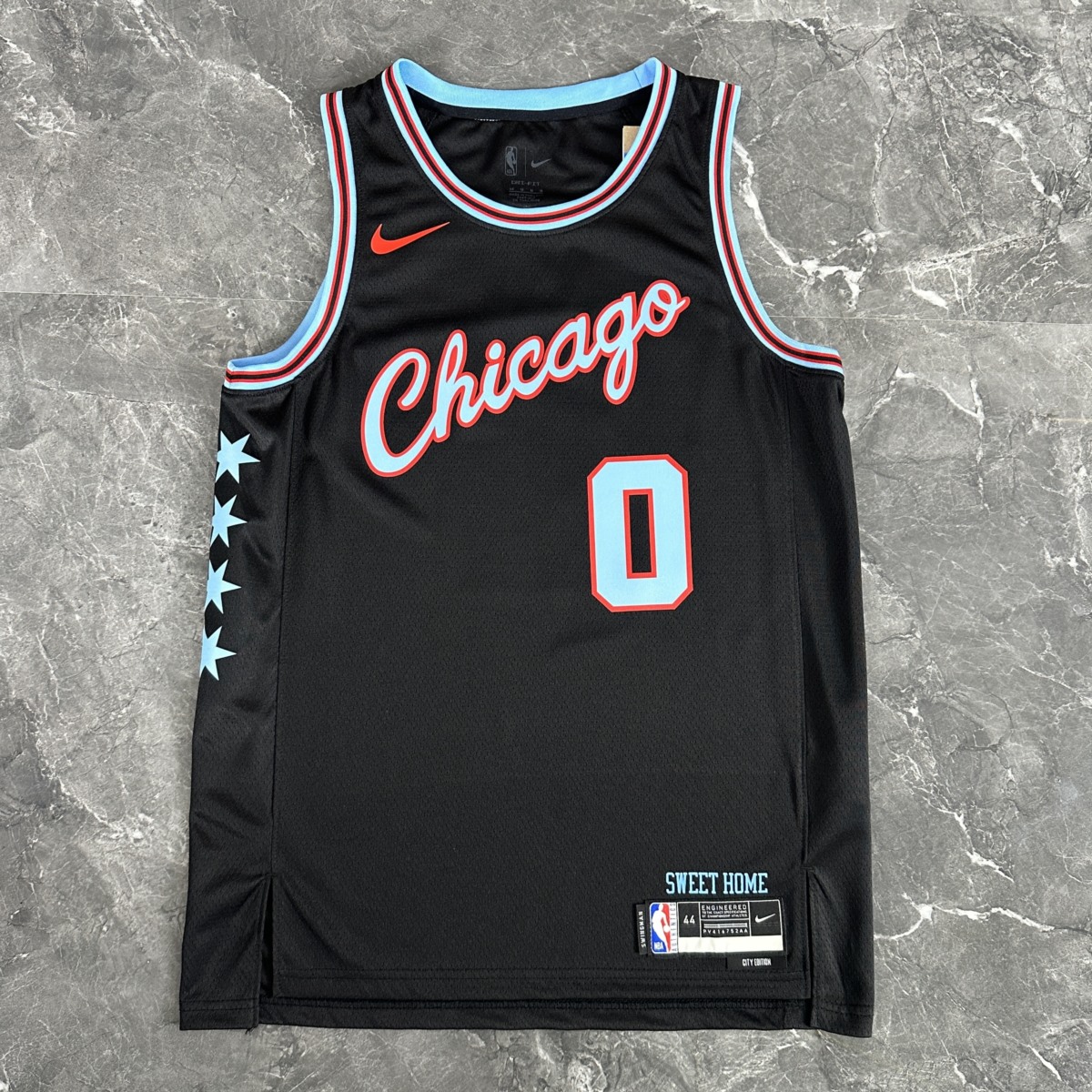 NBA Chicago Bulls 2026 City Edition Black Jersey WHITE#0