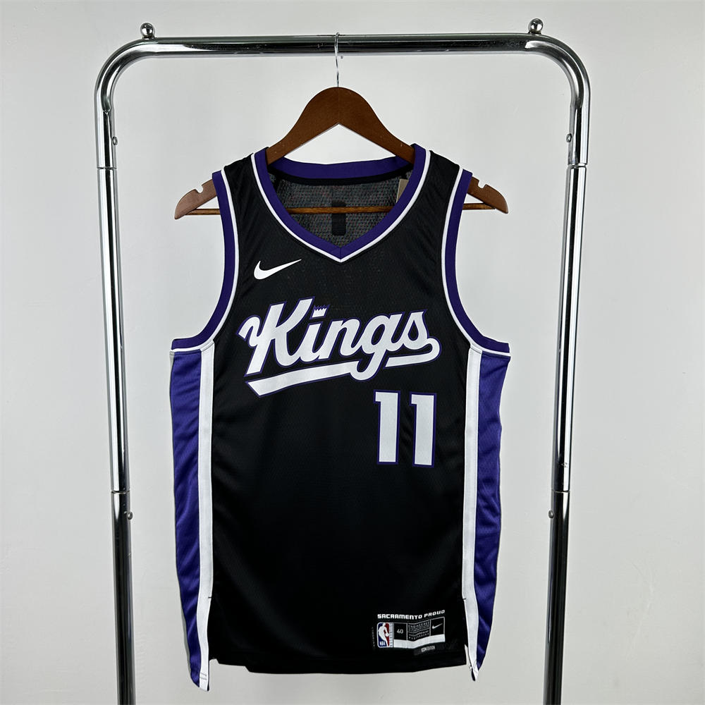 NBA Scaramento Kings 2024 V-Neck Black jersey SABONIS#11 S-XXL