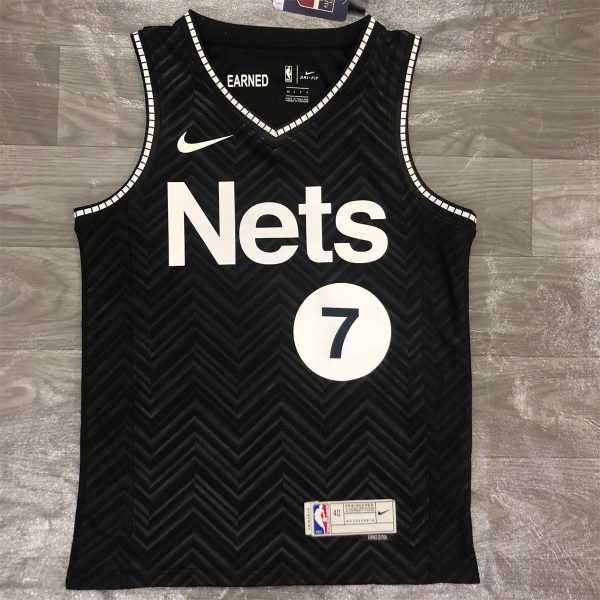NBA Brooklyn Nets V-Neck Black Jersey DURANT#7 S-XXL