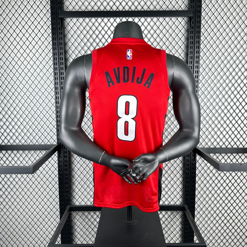 NBA Portland Trail Blazers V-Neck JORDAN Edition Red Jersey AVDIJA#8 S-XXL