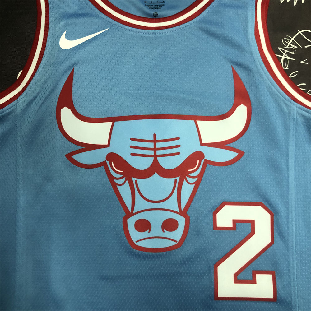 NBA Chicago Bulls Round Neck Blue Jersey BALL#2 S-XXL