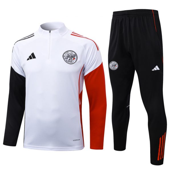 202526 Ajax white-black Long-sleeved half-pull training kit Football team kit