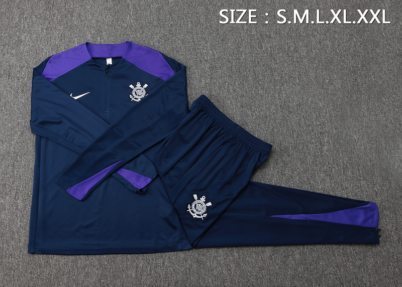 24/25 Corinthians Royal blue Long-sleeved half-pull training kit Football team kit