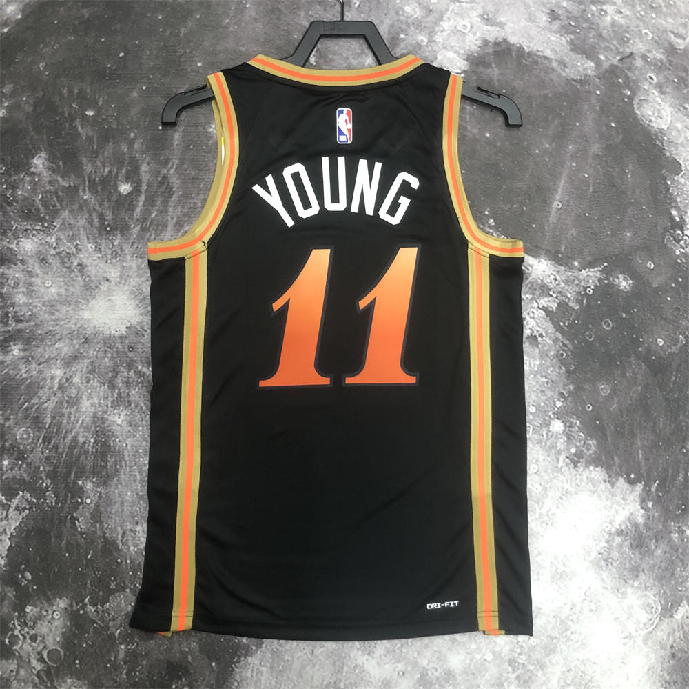 NBA Altanta Hawks Round Neck Black Jersey YOUNG#11 S-XXL