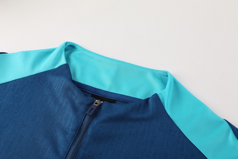 2024 Portugal Royal Blue Long-sleeved half-pull training kit Football team kit