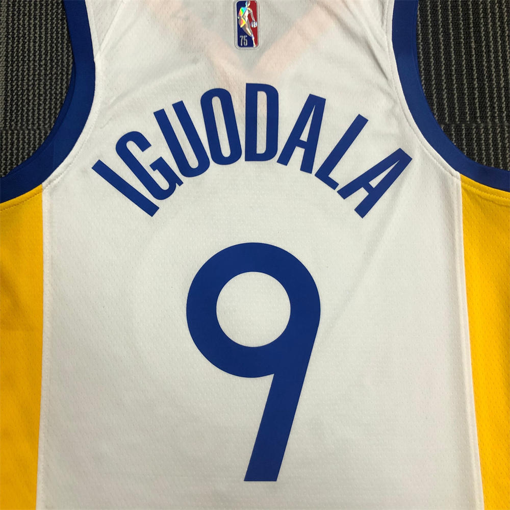 NBA Golden State Warriors V-Neck White Jersey IGUODALA#9 S-XXL