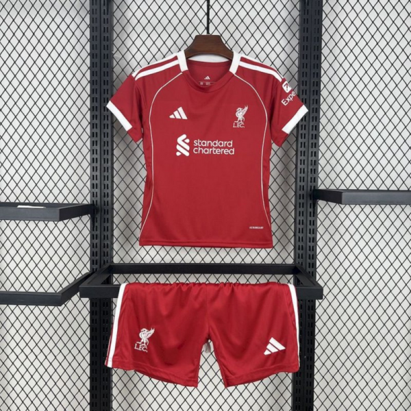 2025/26 Liverpool Home jersey Kid Kits Size 16-28