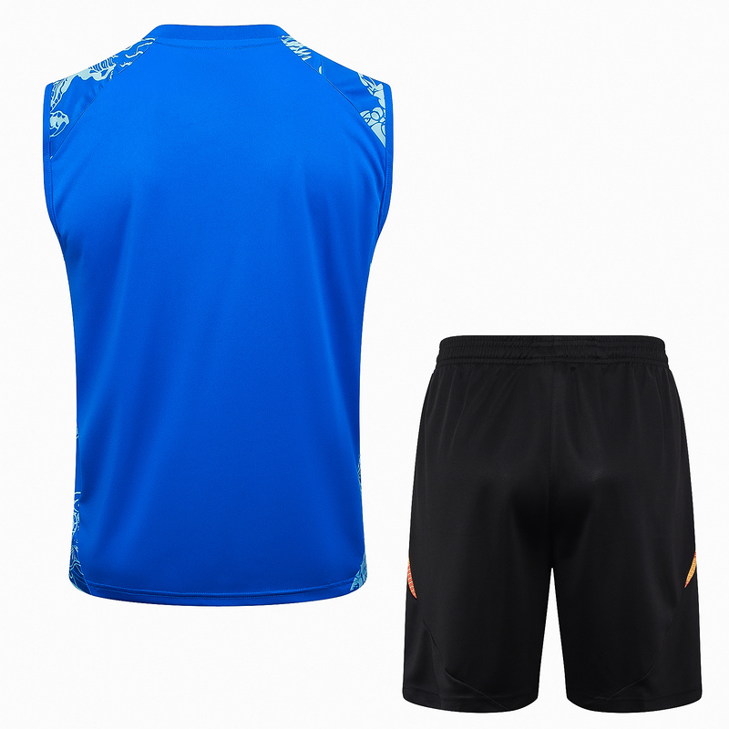 24/25 Real Madrid Colorful Blue Training Set Shirt and Shorts