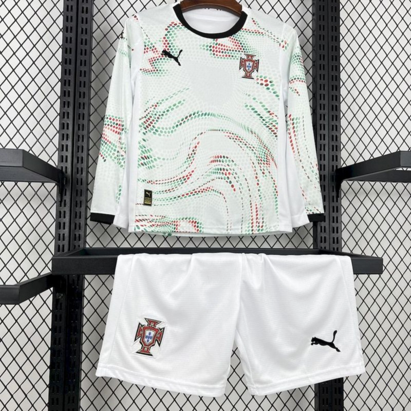 22025/26 Portugal Away Long Sleeves Kids jersey Kid Kits Size 16-28