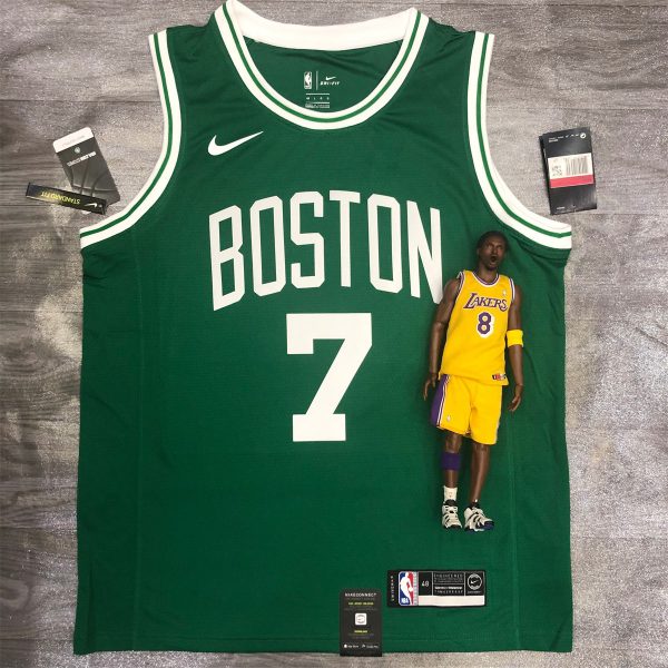NBA Boston Celtics round neck Retro Green Jersey Brown#7 S-XXL