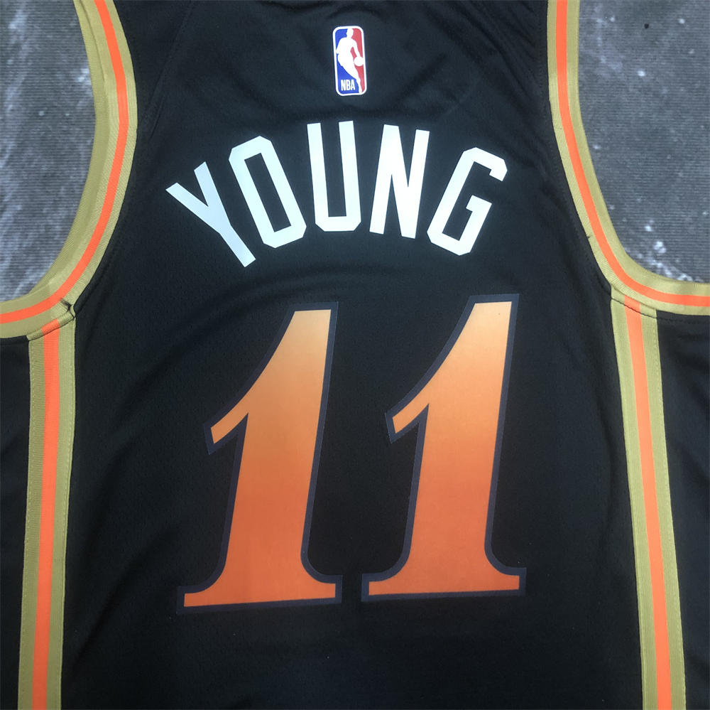 NBA Altanta Hawks Round Neck Black Jersey YOUNG#11 S-XXL