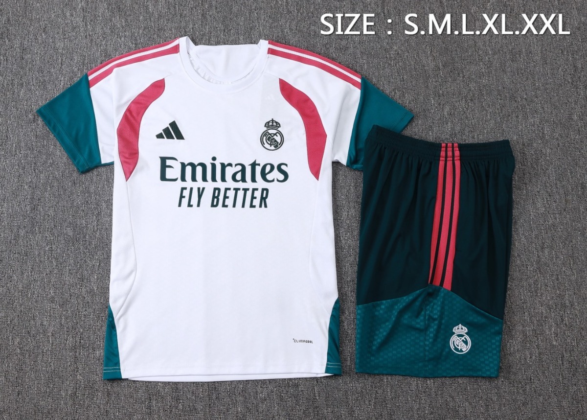 2026 Real Madrid White Training Set Shirt and Shorts