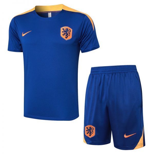 2024 Netherlands Dark Blue Training Set Shirt and Shorts