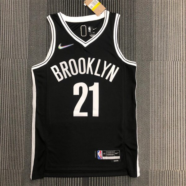 NBA Brooklyn Nets V-Neck Black 75th anniversary Jersey ALDRIDGE#21 S-XXL