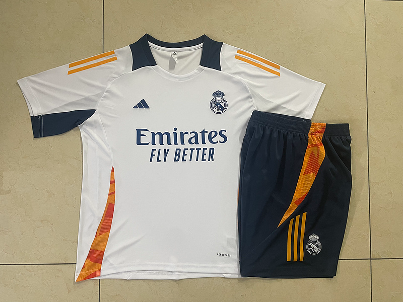 24/25 Real Madrid White Training Set Shirt and Shorts
