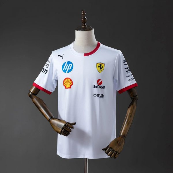 F1 Racing Scuderia Ferrari 2025 White Shirt