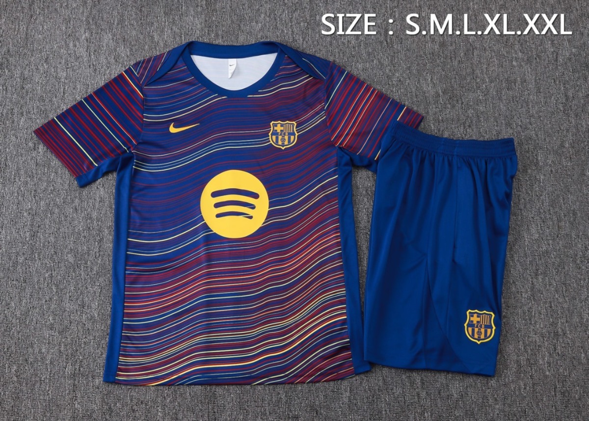 2026 Barcelona Colorful Blue Training Set Shirt and Shorts