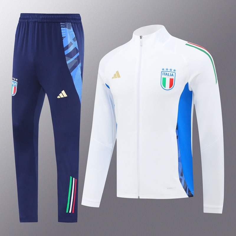 2024 Italy White Jacket Training Suit Set Football Team Shirt Sports Fashion