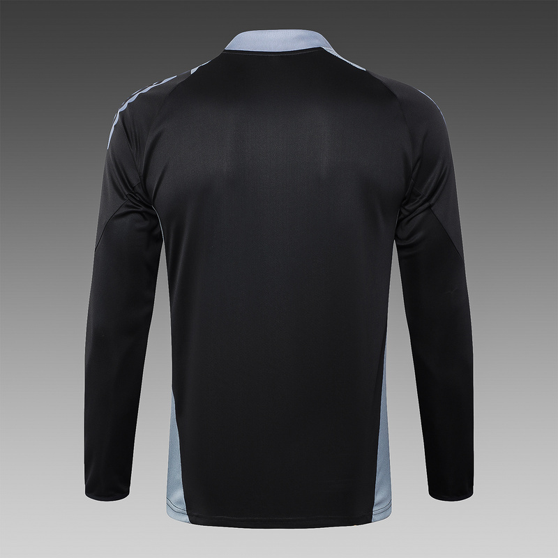 24/25 Italy Black Long-sleeved half-pull training kit Football team kit
