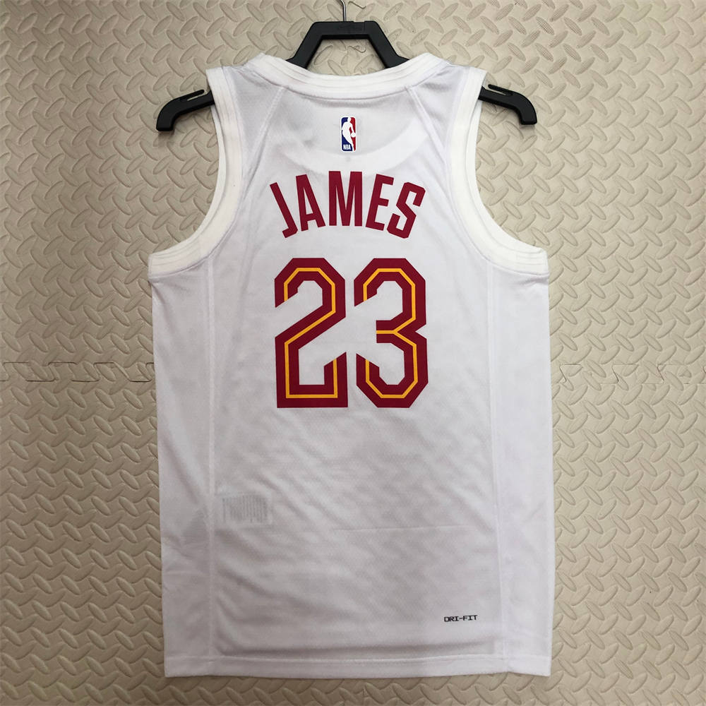 NBA Cleverland Cavaliers Round Neck White jersey JAMES#23 S-XXL