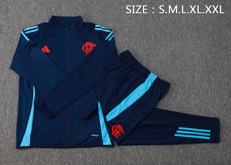 2024/25 Flamengo Royal blue Jacket Training Suit Set Football Team Shirt Sports Fashion