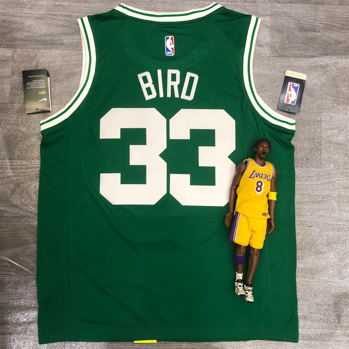 NBA Boston Celtics round neck Retro Green Jersey Bird#33 S-XXL