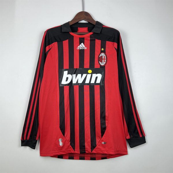 Retro AC Milan 07/08 Long Sleeve Home jersey Fan Version