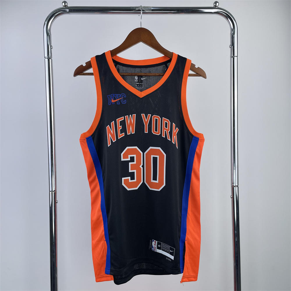 NBA New York Knicks V-Neck City Edition Black jersey RANDLE#30 S-XXL