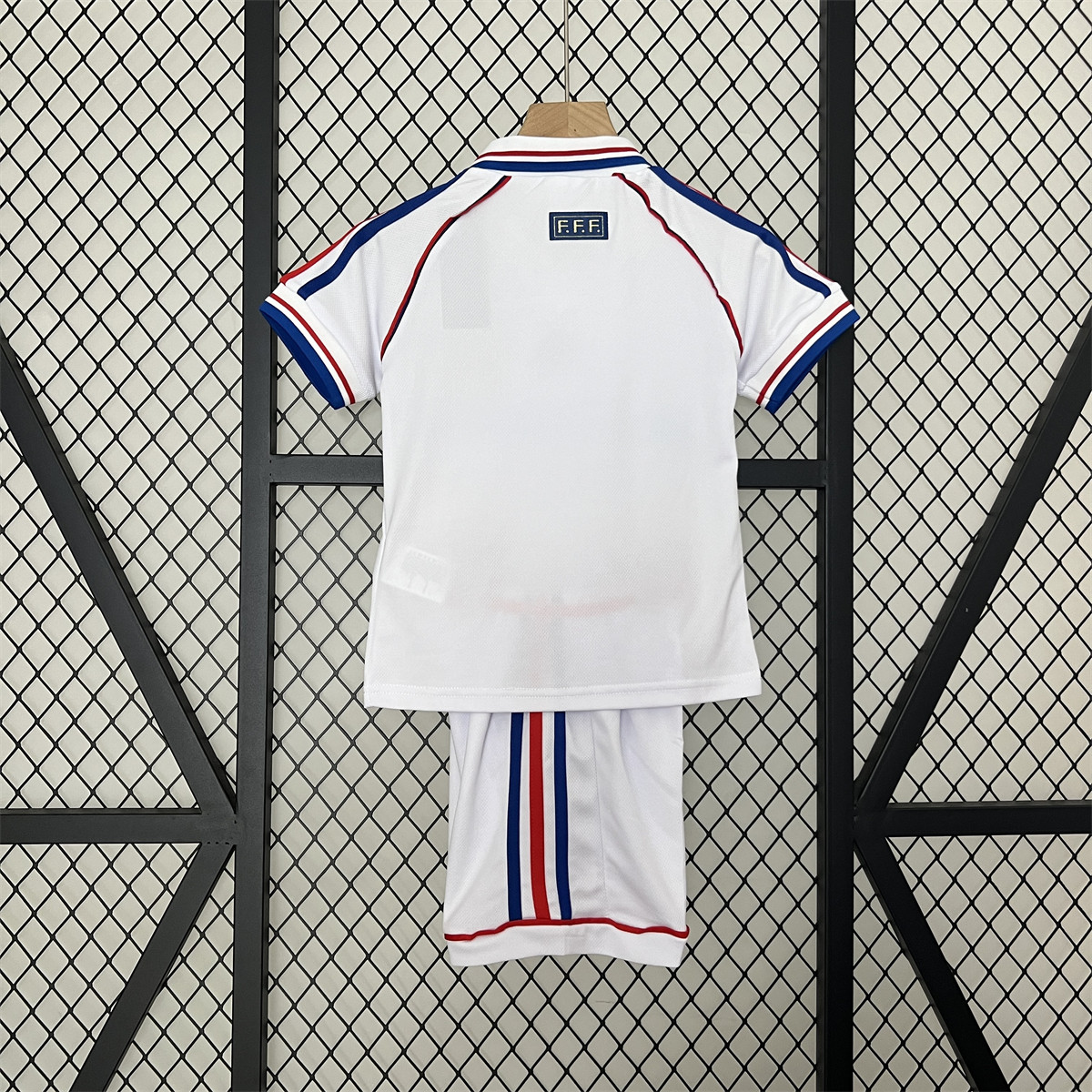 Retro France 1998 kids Away jersey Kid Kits Size 16-28