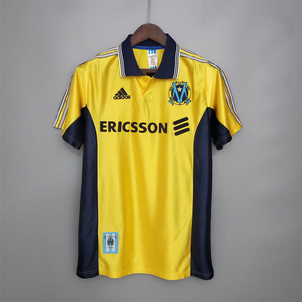 Retro Marseille 98/99 Away yellow jersey Fan Version