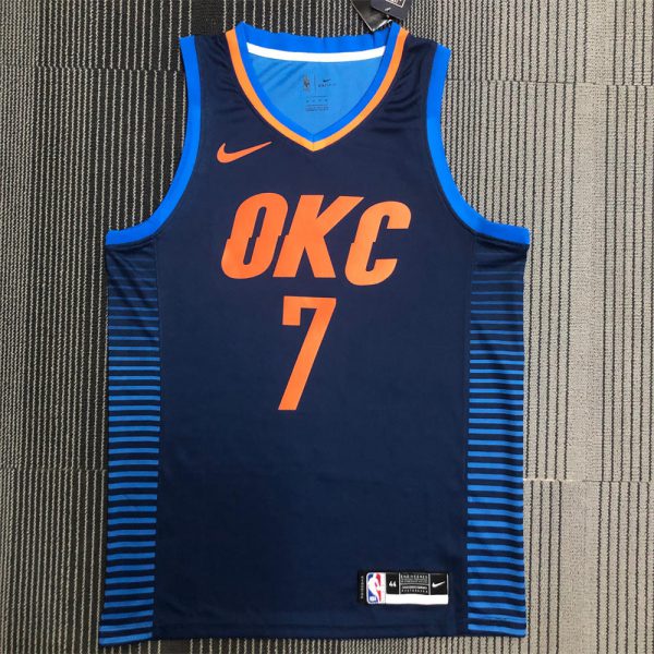 NBA Oklahoma City Thunder V-Neck Deep Blue Jersey ANTHONY#7 S-XXL