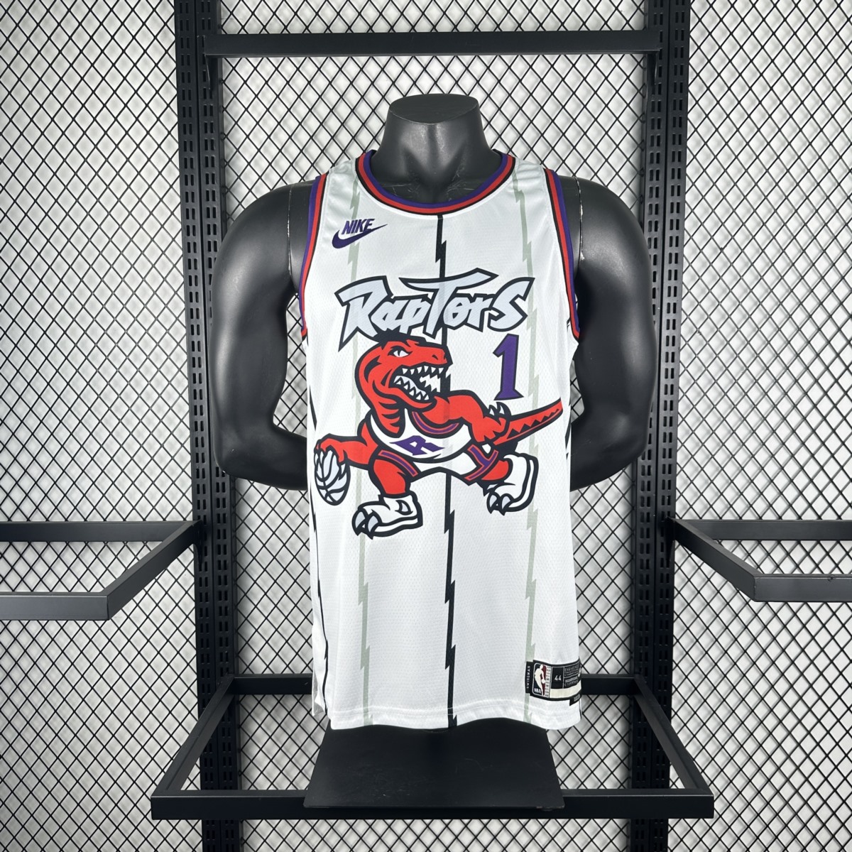 NBA Toronto Raptors Round Neck White McGRADY#1 jersey S-XXL
