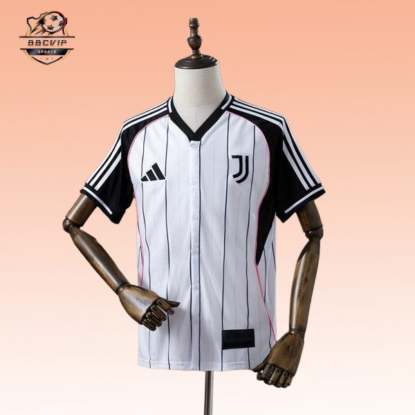 2025/26 Juventus US Pack Full-Button Baseball White jersey Fan version