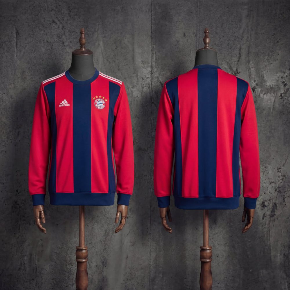2025/26 Bayern Munich Long Sleeve Red & Cyan Sweatshirt