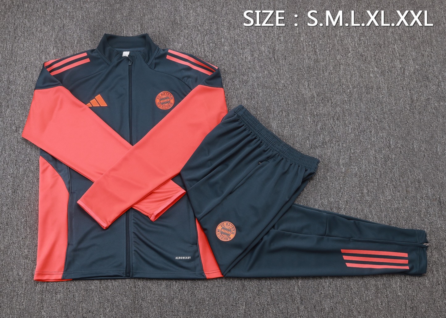 2025/26 Bayern Munich dark gray Jacket Training Suit Set Football Team Shirt Sports Fashion