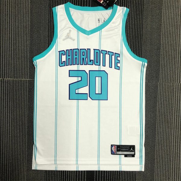 NBA Charlotte Hornets V-Neck White 75th Anniversary Jersey HAYWARD#20 S-XXL
