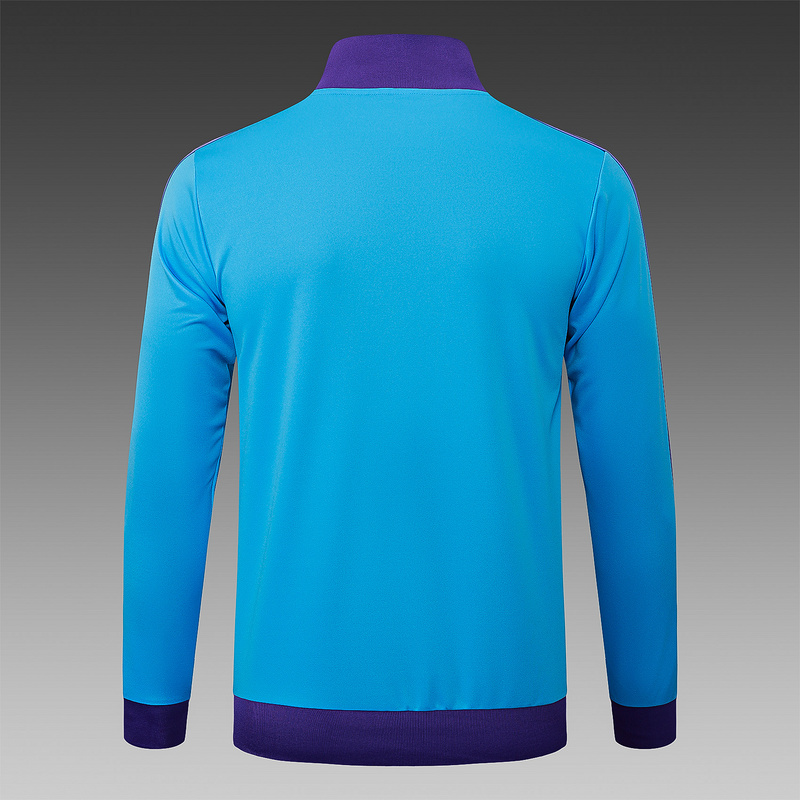 2025/26 Real Madrid Light blue Jacket Training Suit Set Football Team Shirt Sports Fashion