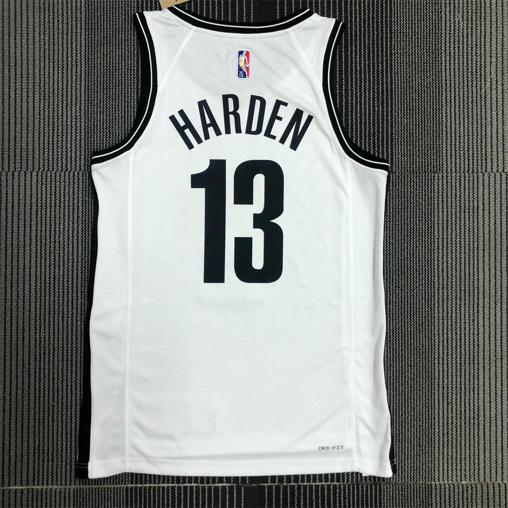 NBA Brooklyn Nets V-Neck White 75th anniversary Jersey HARDEN#13 S-XXL