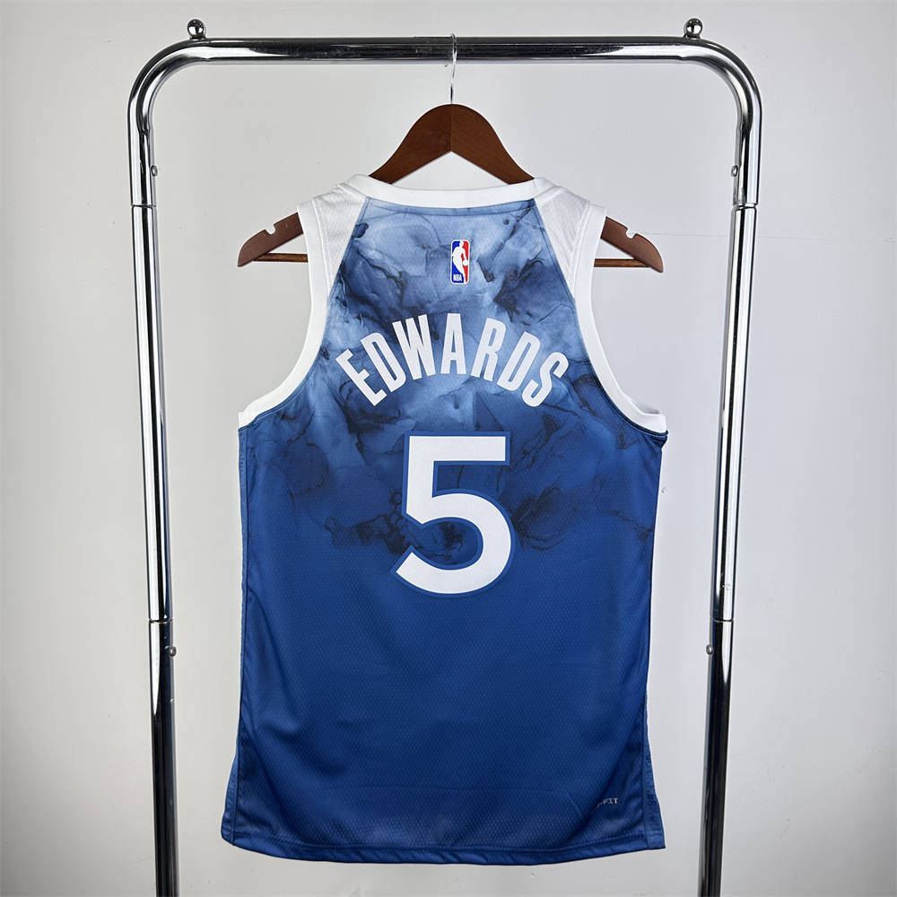 NBA Minnesota Timberwolves 2024 Round Neck City Edition Jersey EDWARDS#5 S-XXL