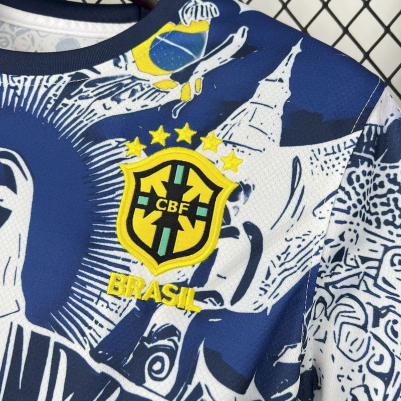 2025/26 Brazil Special Edition Blue and white  jersey Fan Version