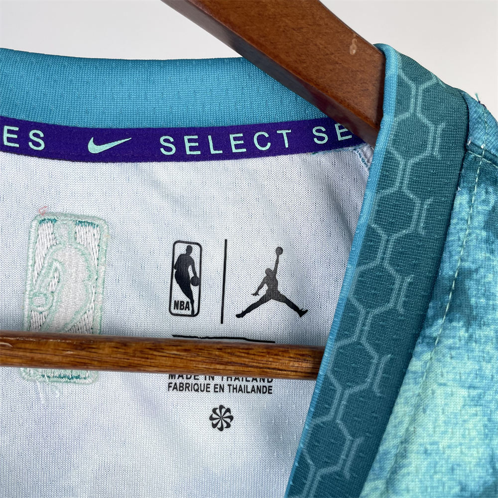 NBA Charlotte Hornets V-Neck Honor edition green jersey BALL#1 S-XXL
